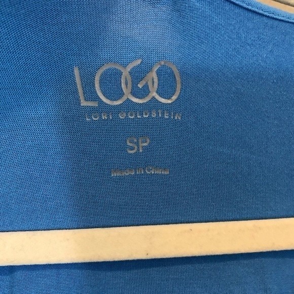 LOGO‎ Lori Goldstein Pocket Tunic Blue Small Petite - Picture 2 of 6